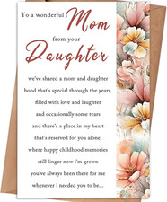 Elegant Mother's Day Card from Daughter - Thoughtful Gift Ideas for Mom