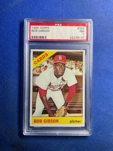 1966 Topps #320 Bob Gibson St. Louis Cardinals HOF PSA 7 NM