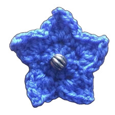 Crochet Star Lapel Pin Blue 90s Brooch Handmade Retro Streetwear Preppy Unique
