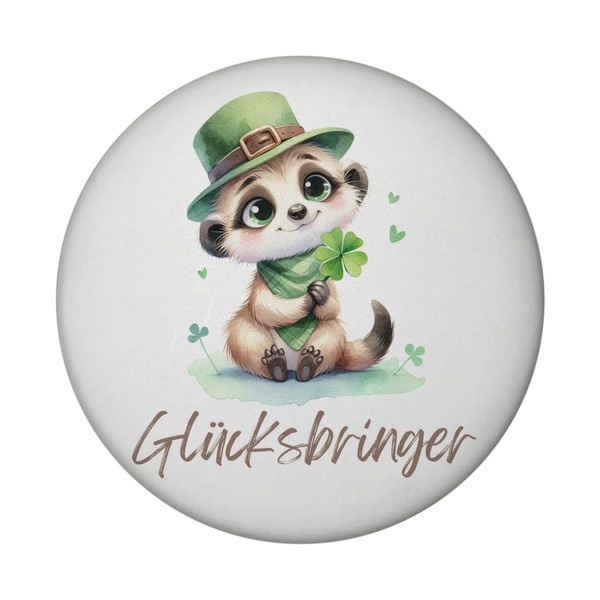 ErdmäNnchen GlüCksbringer Magnet Mit FlaschenöFfner Rund-image