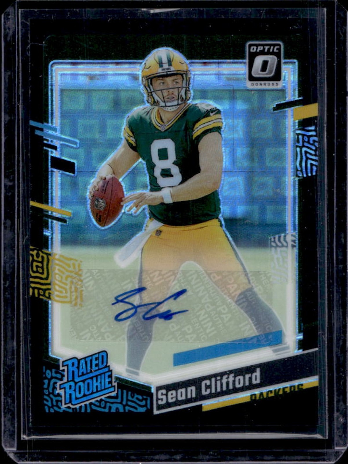 2023 Donruss Optic Sean Clifford Rated Rookie RPS Auto Black Pandora #2/25