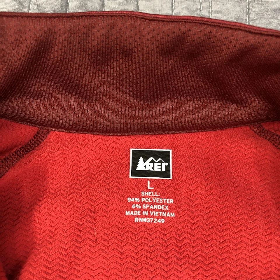 Пуловер женский REI большой красный вересковый четверть квадратного ярда на молнии отверстия для пальцев для пеших прогулок - Изображение 3 из 4