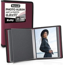 8.5X11 Photo Album Binder Art Portfolio Binder Plastic Sleeves 48 Pages Ruby 