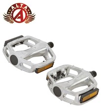 2x ALTA 9/16 Alloy BMX Platform Pedals Open Cage Traction Studs Amber Reflectors