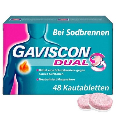 GAVISCON  Dual Kautabletten mit Zweifachwirkung gegen Sodbrennen · 48 St · PZN 1