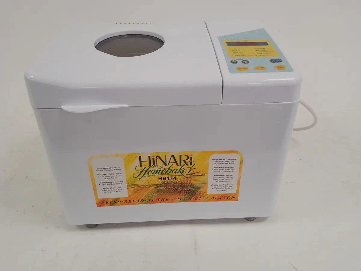 Hinari Homebaker HB174 Automatic Bread Maker with recipe Book and Box Preowned
Opens in a new window