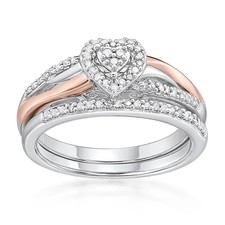 44294SP22000 Jay Heart Designs 925 Sterling Silver & 14K Rose Gold