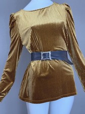 VINTAGE LEATHER SLIDE CHROME BELT S/M 22-30" LENGTH 34