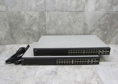 Lot of 2 Cisco SF300-24P 24-Port 10/100 PoE Managed Switch