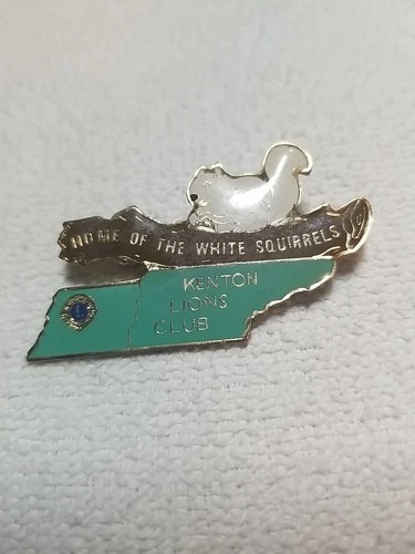 Vintage Pin Kenton, Tennessee Home Of The White Squirrels Kenton Lions Club
