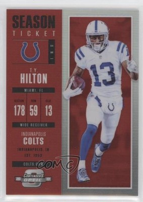 2017 Panini Contenders Optic Season Ticket Red Prizm 40/199 TY Hilton #17 0q3