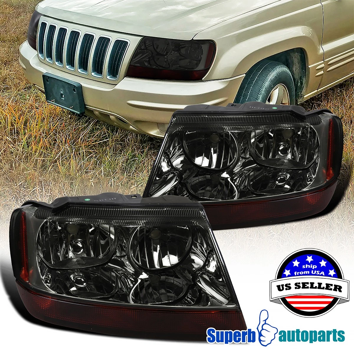 Speed Daddy OE Style Front Headlight Assembly For 99-04 Jeep Grand Cherokee WJ – Right Side