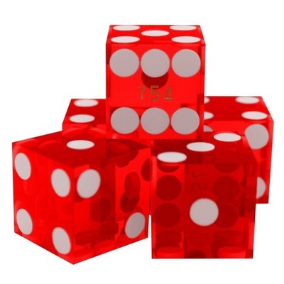 Professional CRAPS DICE - 5 RED Dice Big 19mm 3/4'' Dice for Casino Table Games