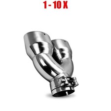 1-10x Dual 2.5''ID 7''OD Exhaust TWIN End Tip Tail Pipe Stainless Steel Silver F
