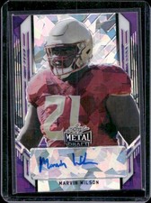 Marvin Wilson 2021 Leaf Metal Draft Portraits Crystal Purple Auto /20 Rc