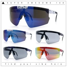 Boys Size Flip Up Shield Rimless Adjustable Arm MTB Sport Sunglasses