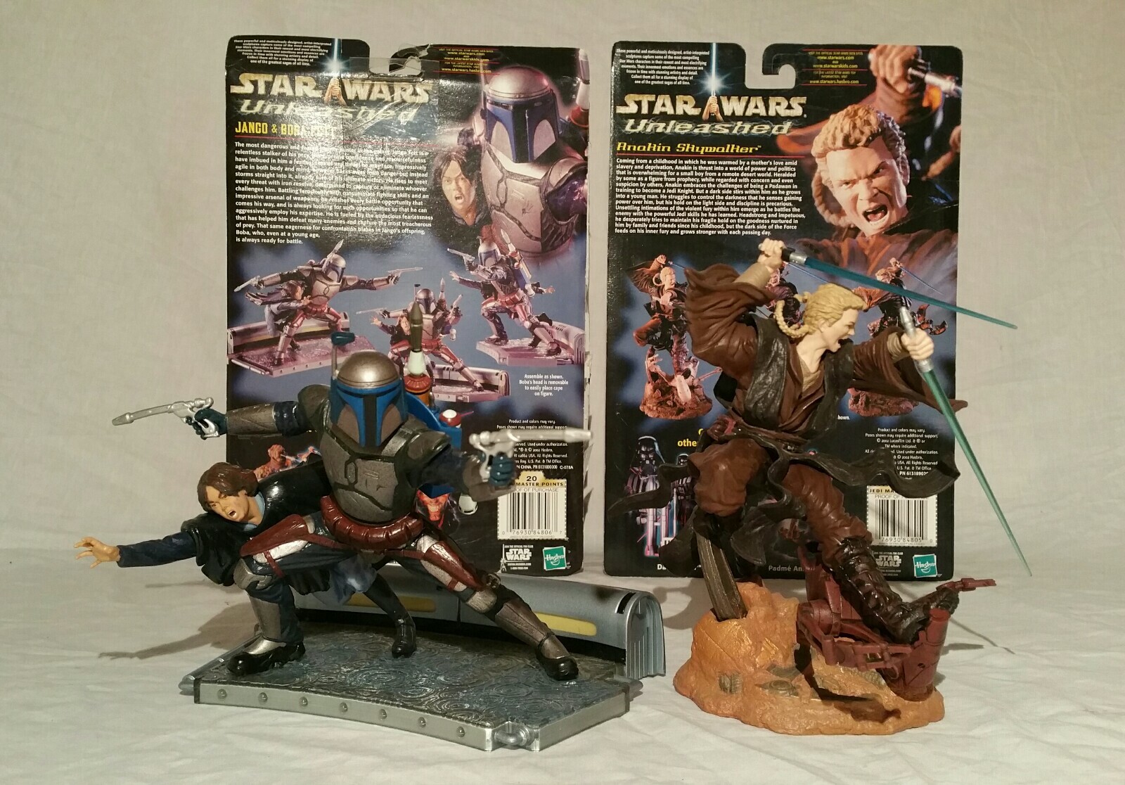 2002 Hasbro Star Wars Unleashed Figures Anakin Skywalker, Jango/Boba