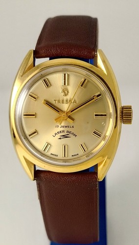 Tressa Laser beam 17 J. winding Boy Size , Retro vintage 70's, Gold Pltd. 10mic - Picture 2 of 10