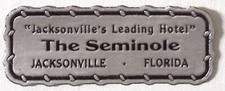The Seminole FL Jacksonville's Leading Hotel Vintage Luggage Label 0.75 x 2"