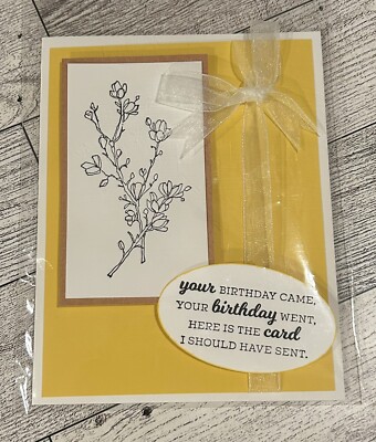 Card Set Of 4 Stampin Up Birthday Funny Yellow Flowers | eBay