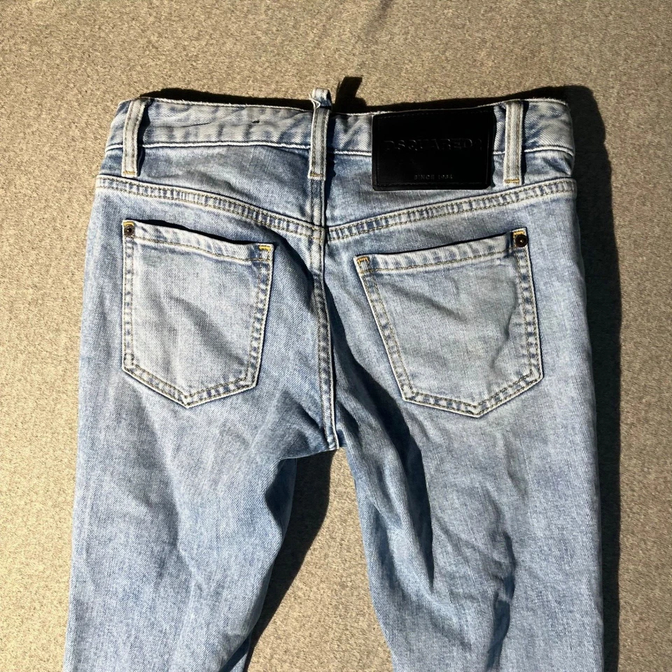 DSquared Jeans Women’s Size EU 38 Light Blue Wash Lowrise Skinny Ankle Zip  - Image 4 of 4