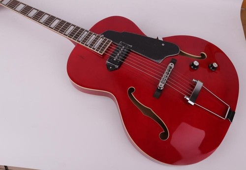Chitarra Elettrica Palissandro Fingerboard Corpo in Mogano Semivuoto in Rosso - Foto 3 di 5