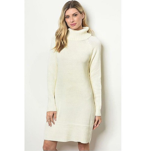 London Ivory Rib Knit Funnel Neck 