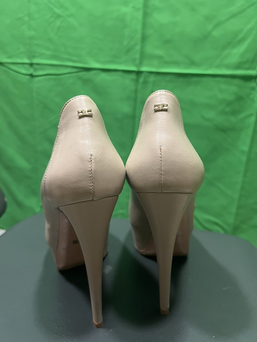 Scarpe Décolleté “Elisabetta Franchi” con plateau color Fango,come