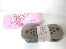 Adult Size 9-11 Grey/Black Knitted Warm Winter Fuzzy House Slipper Socks