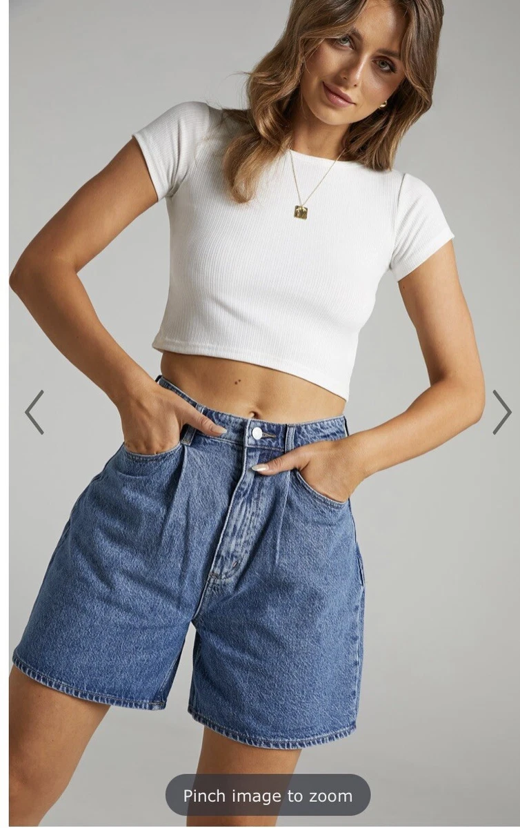 High waisted sale baggy jean shorts