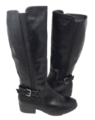 Croft & Barrow Women's Karaa Zip Up Comfort Knee-High Boots Black Size:9.5 90CD