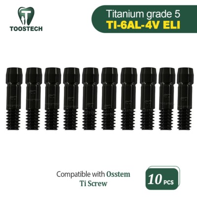 10pcs Ti screw with black coating titanium abutment screw fits Hiossen Osstem TS