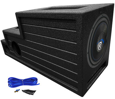 Rockville W12K5S2 Subwoofer+Vented Bed Lined Center Console Sub Box Enclosure