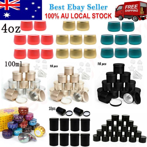 50/100/200ml Empty Tin Jars DIY Candle Making Storage Case Organizer Gift Easter - Picture 12 of 111