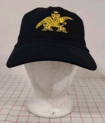 Anheuser Busch STL Brewery Cap Hat Black Adjustable Embroidery Beer Drinking