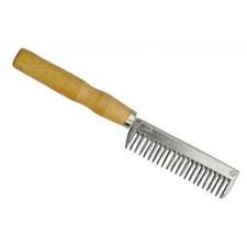 Metal Mane Comb with Wooden Handle