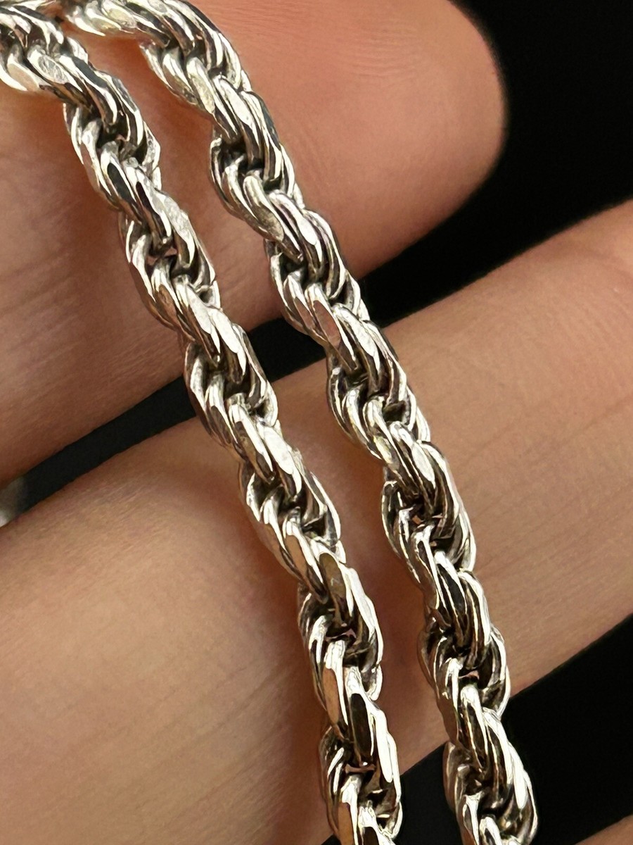 Vintage Sterling Silver 925 Italy Rope Chain Necklace | eBay