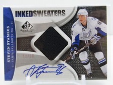 STEVEN STAMKOS 2009-10 UD SP GAME USED INKED SWEATERS AUTOGAPH AUTO #19/50!!