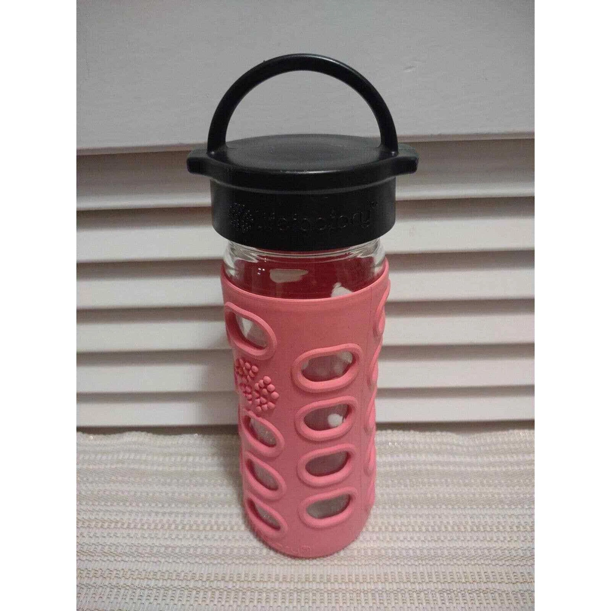 Life Factory 12 oz Caf Pink Glass Bottle