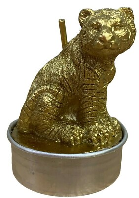 4er Set Golden Tiger Teelichter Duftlos Teelicht Set Neuheit Gold Wohndeko