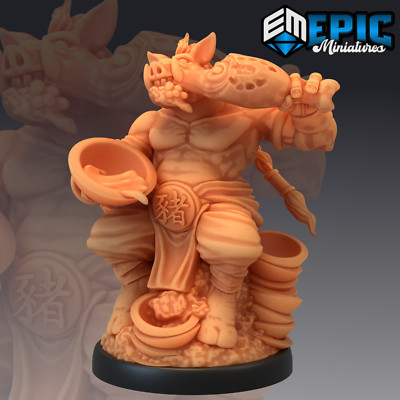 Pigsy Pose C by Epic Miniatures Monster RPG D&D Pathfinder 3D Print Pig man