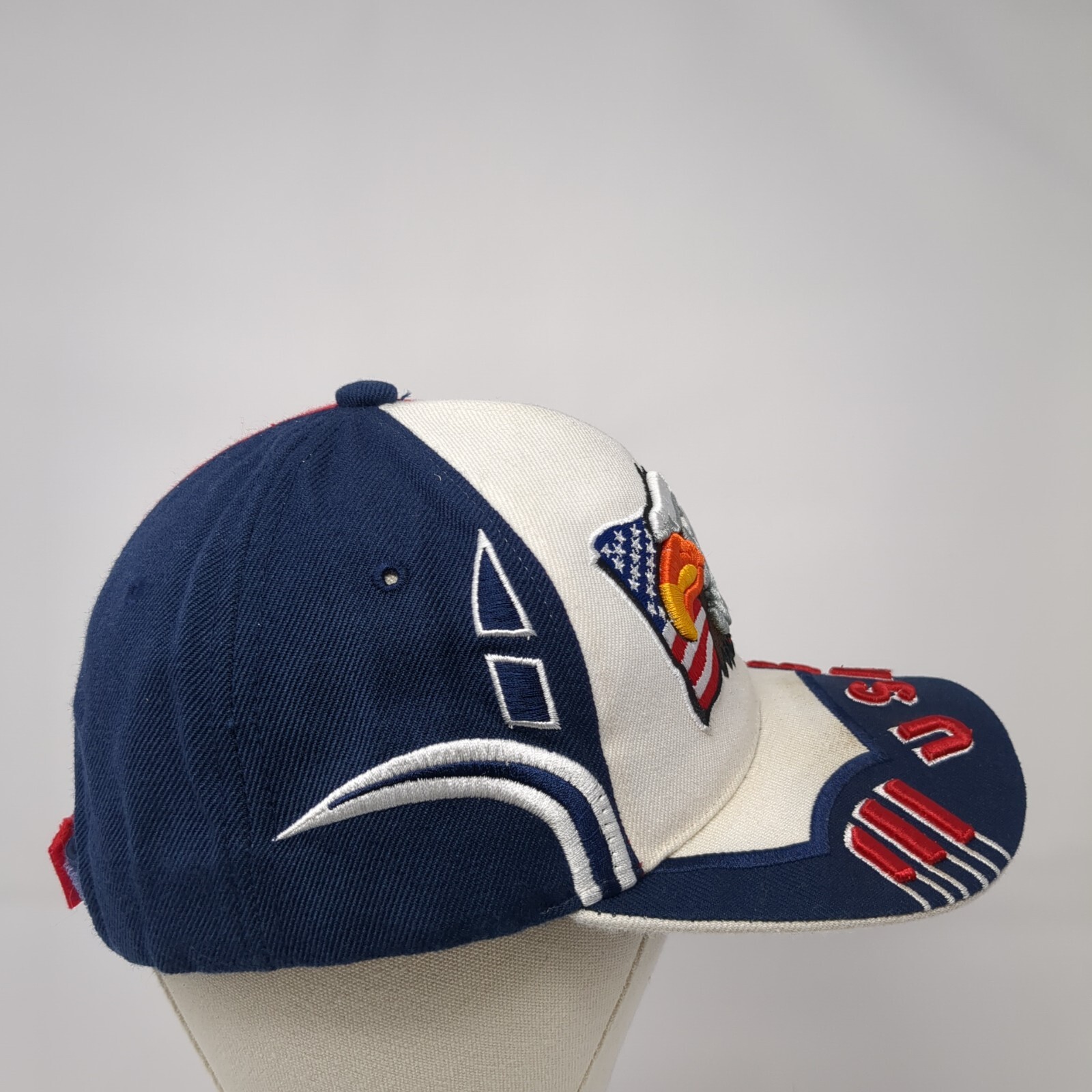 USA Flag Eagle Strapback Hat Multi One Size Adjus… - image 4