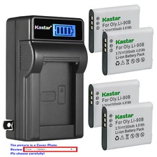 Kastar Battery LCD Wall Charger for Olympus Li-90B 92B 90C Olympus Stylus SH-1