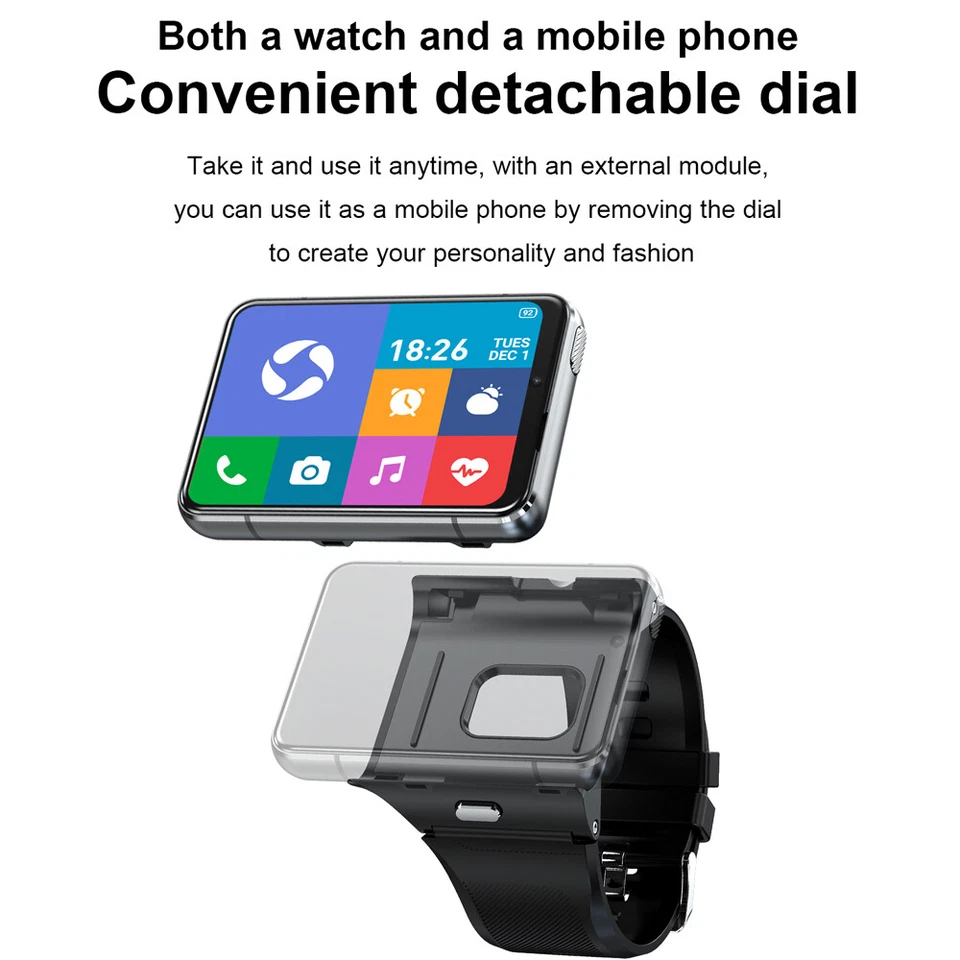 2.88" Larger Touch Screen 4G Smart Watch Phone Android 9.0 Smartwatch 4GB+64GB - Image 4 of 4