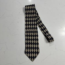 John Henry 100 Silk Diamond Print Tie Made in USA