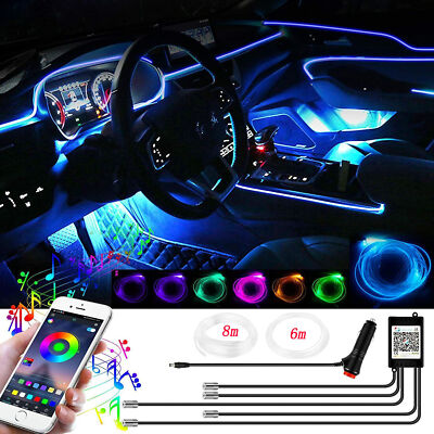 8m RGB LED Innenraumbeleuchtung Auto KFZ Ambiente Fußraumbeleuchtung APP Control