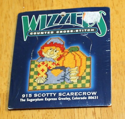 Sugarplum Express - WIZZERS SCOTTY SCARECROW #915 Counted Cross Stitch Kit - NEW