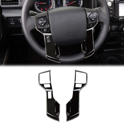 Glossy Black Steering Wheel Decor Cover Trim Bezels For 4runner 2010+ Tundra 14+