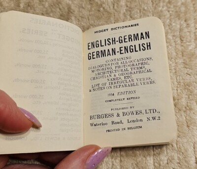Vtg English German Midget Series Dictionaries Book Miniature