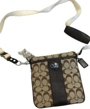 Coach K1063-43976 Swingpack Brown Signature Jacquard Crossbody Shoulder Bag